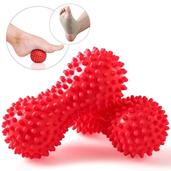 2stk Spiky Ball peanøtt Muskel Massasje Roller Yoga Stick Body