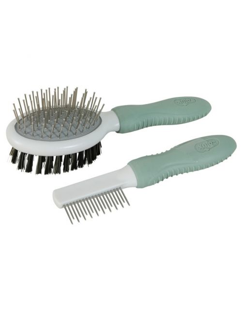 Zolux Rodent Verzorgingset - Vachtborstel - 18x50x167 mm Groen Wit