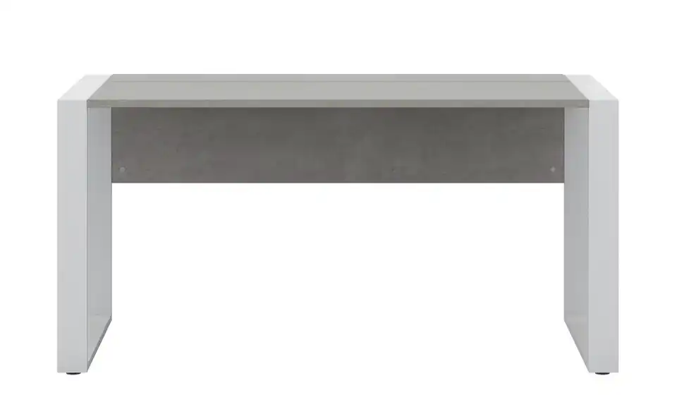 Schreibtisch Kasai 150x80 cm Betonoptik, Grau, Weiß