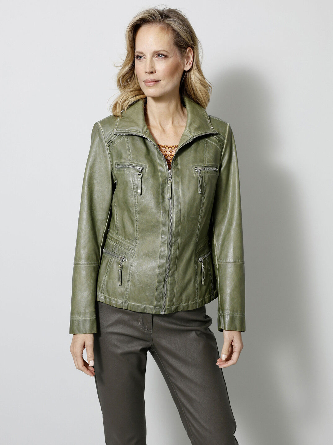 Jacke aus Lederimitat