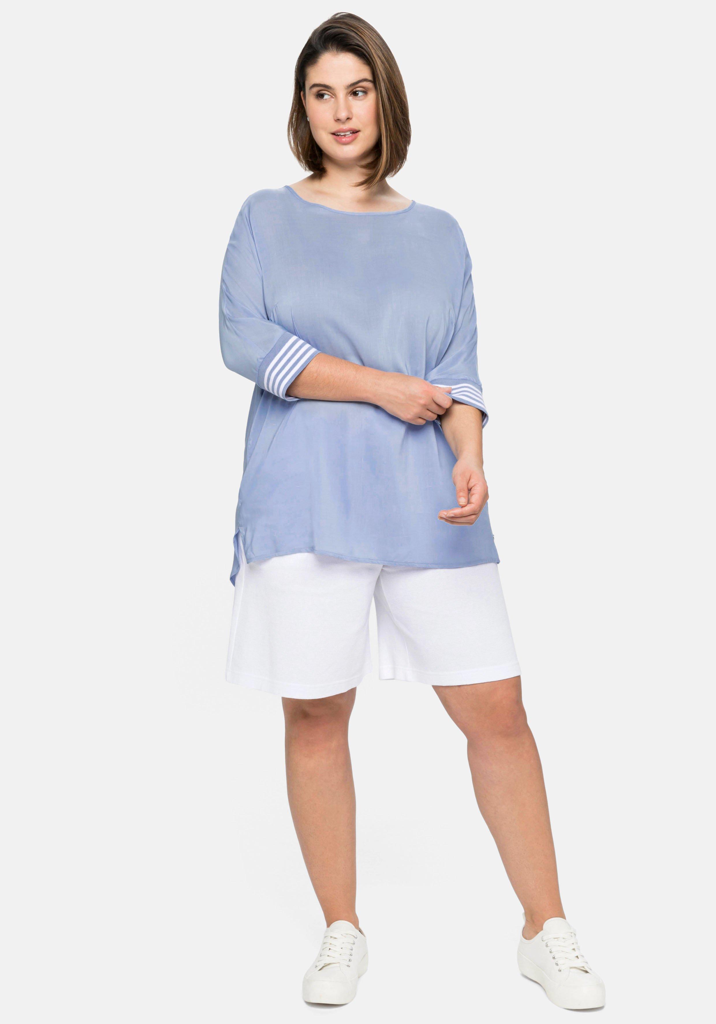 Tunika mit 3/4-Arm, leicht transparent