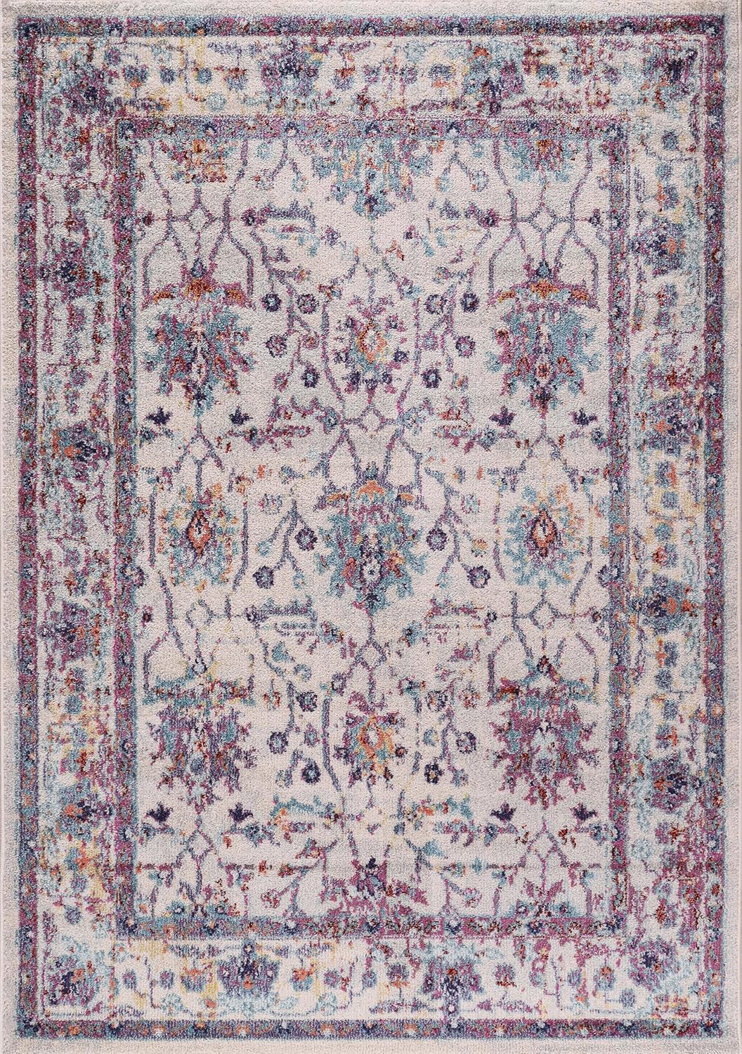 Wilton Vintage-Teppich für Wohnzimmer, weicher und strapazierfähiger Teppich, Kinder- und haustierfreundlich, gewebt, klassisches Medaillon-Design im Used-Look für Schlafzimmer, Flur und