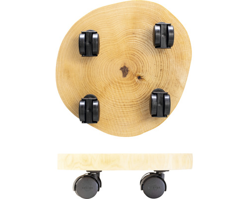 Wagner plantenwagen Ø 25 cm H 8 cm hout voor binnen bruin
