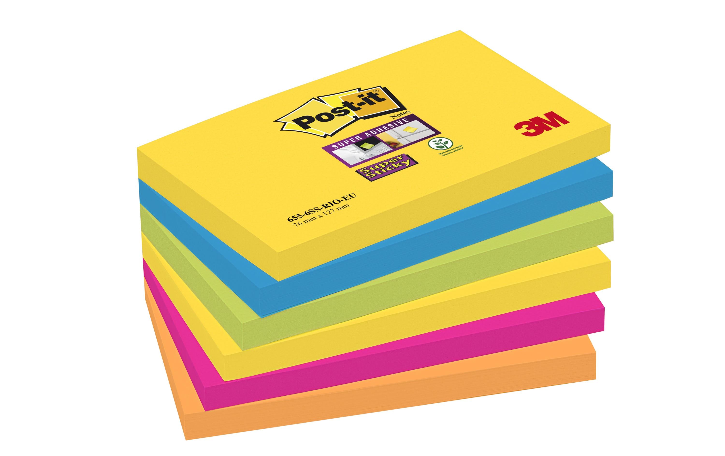 Notizzettel Post-it Super Sticky 7.6 cm x 12.7 cm, 6 BlöckePost-it Haftnotizen Super Sticky Grossformat