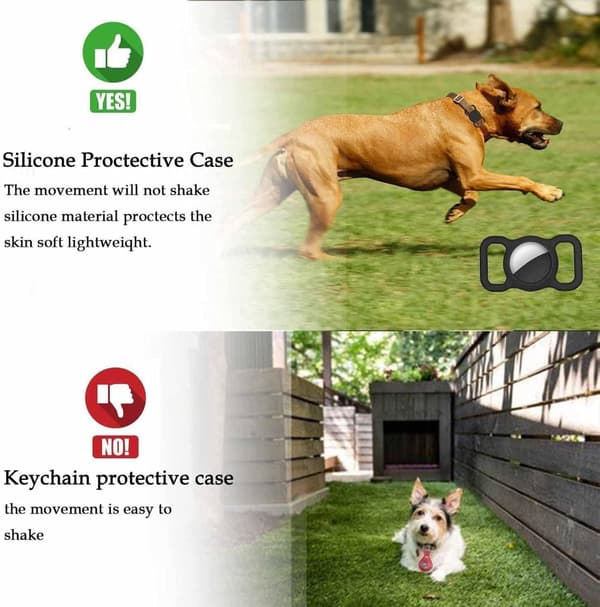 INF Apple AirTag-holder for halsbånd til katt/hund, selvlysende grønn