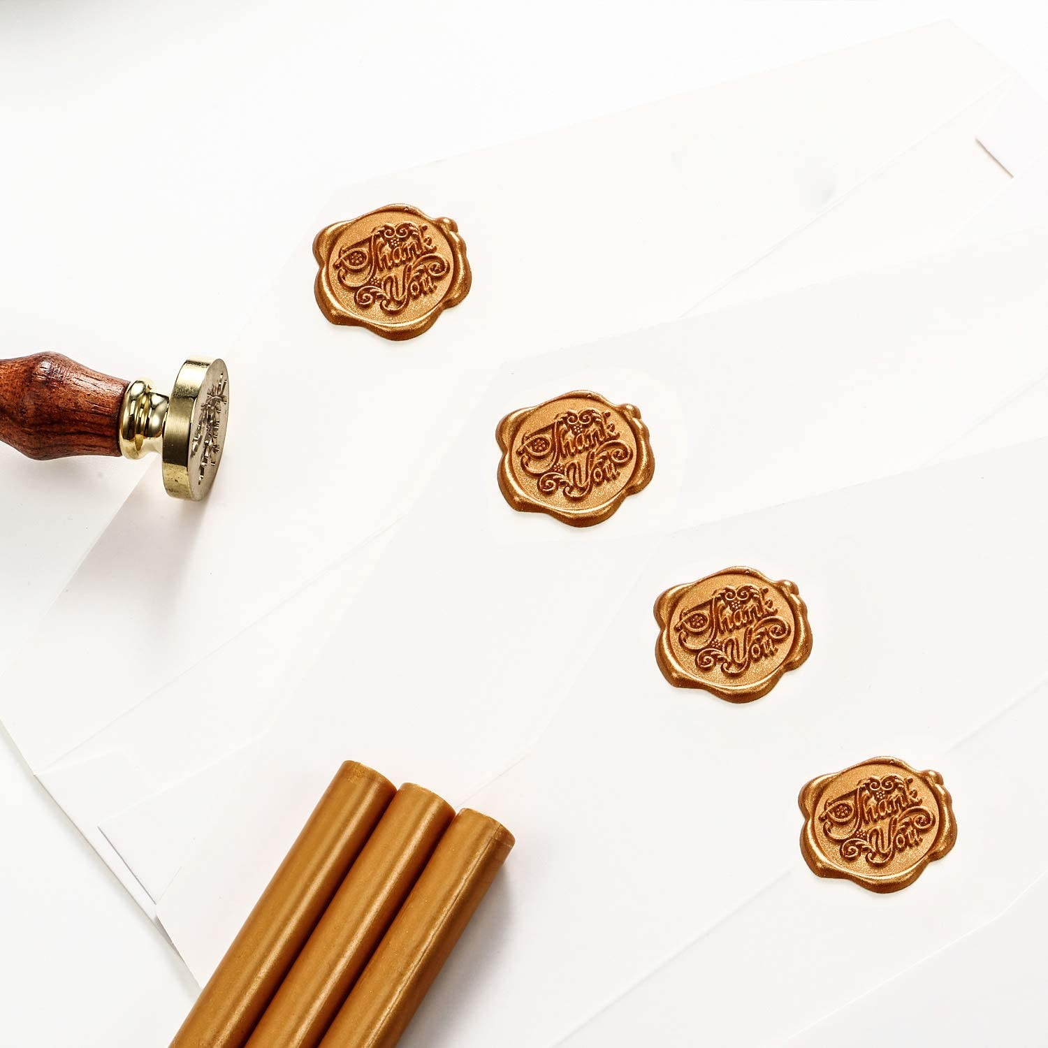 (10er Set) Ø10mm Klebepistolen Siegelwachs Stifte für Briefe / Umschläge - Gold