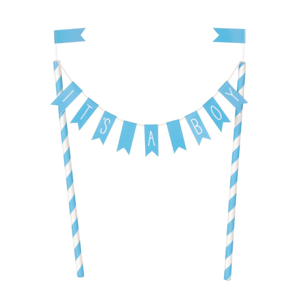 Taarttopper It's A Girl Blauw 5cm