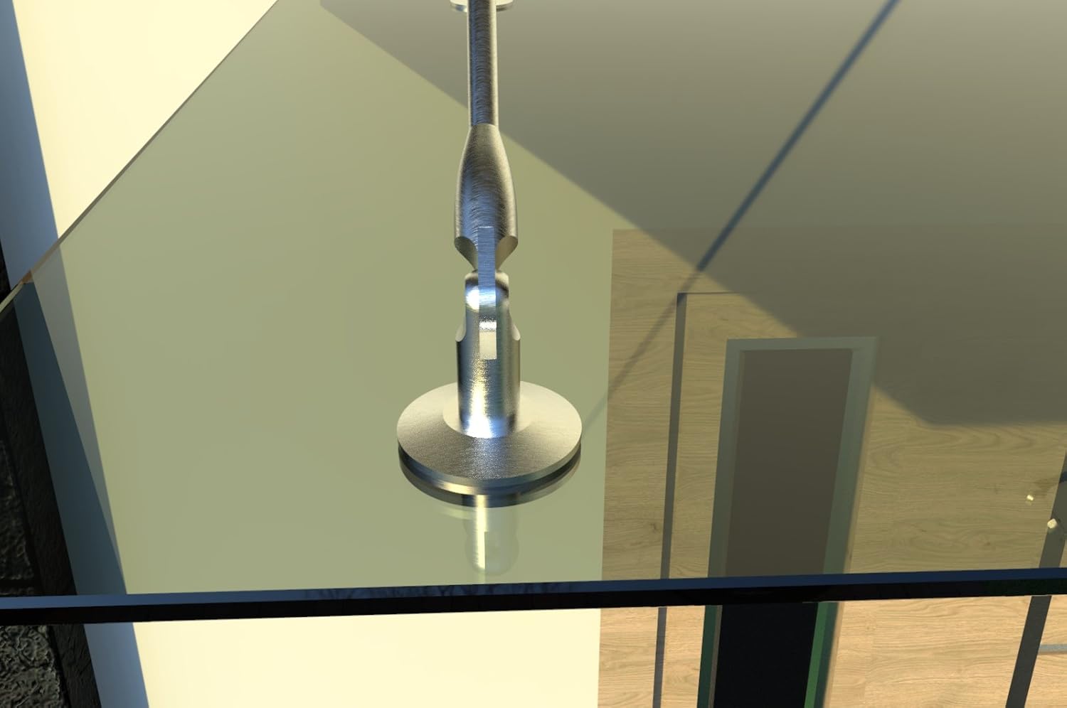 Glasvordach Vordach aus 13,14 mm starkem Verbundsicherheitsglas (VSG) mit hochwertigen V2A Edelstahlbeschlägen ALLE GROESSEN (Getönt 200cm x 90cm mit 3 Haltestangen)
