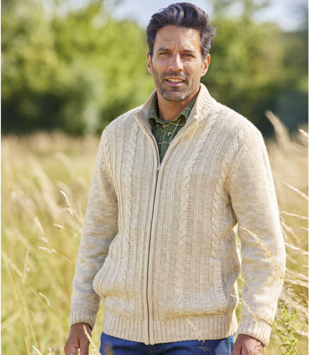 Gilet Tricot Col Doublé Polaire Mountain Travel