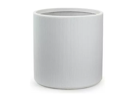 Vase en résine pour plantes d'intérieur et d'extérieur, design cylindrique rond d.36x35h Modigliani Blanc