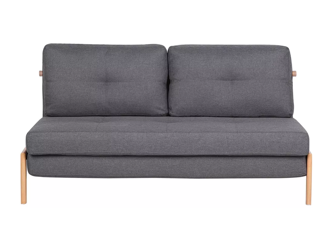 Canapé convertible 2 places en tissu gris foncé EDLAND