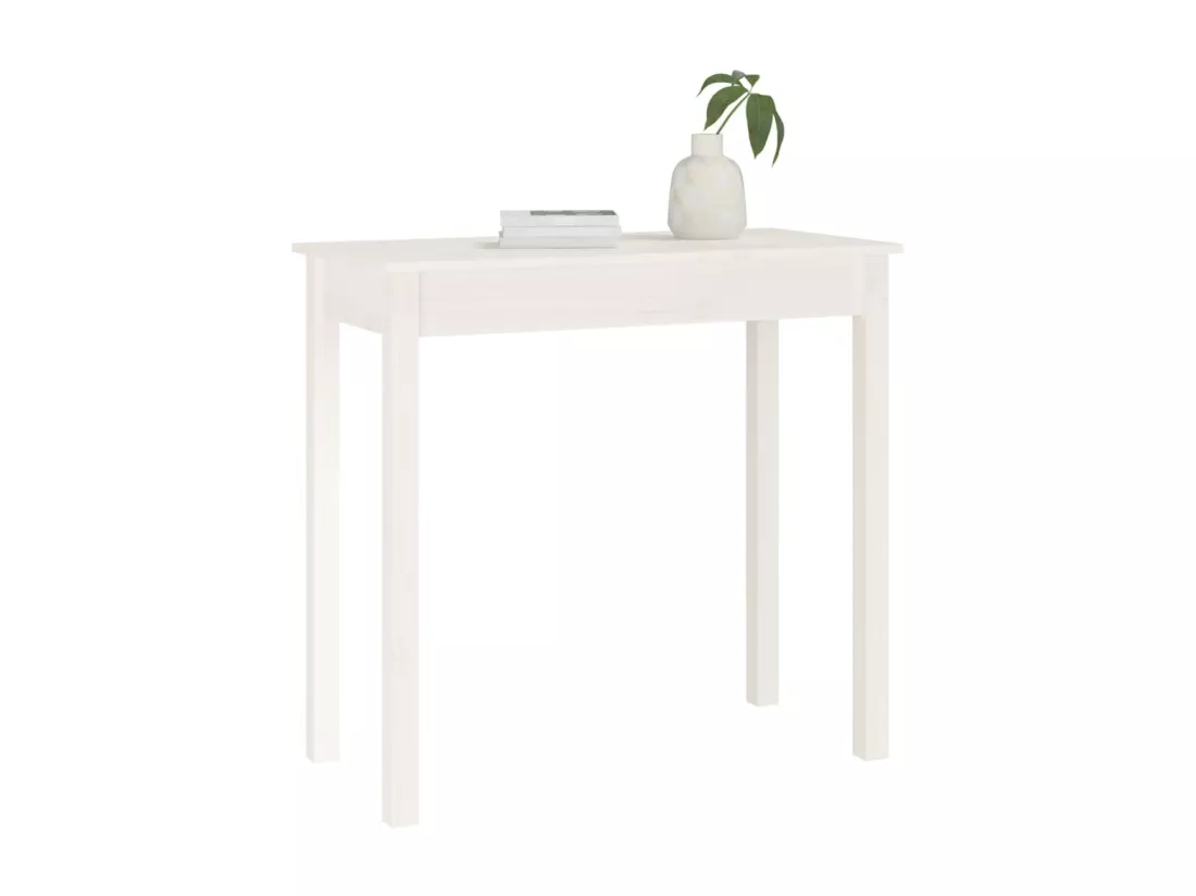 Table console Blanc 80x40x75 cm Bois massif de pin
