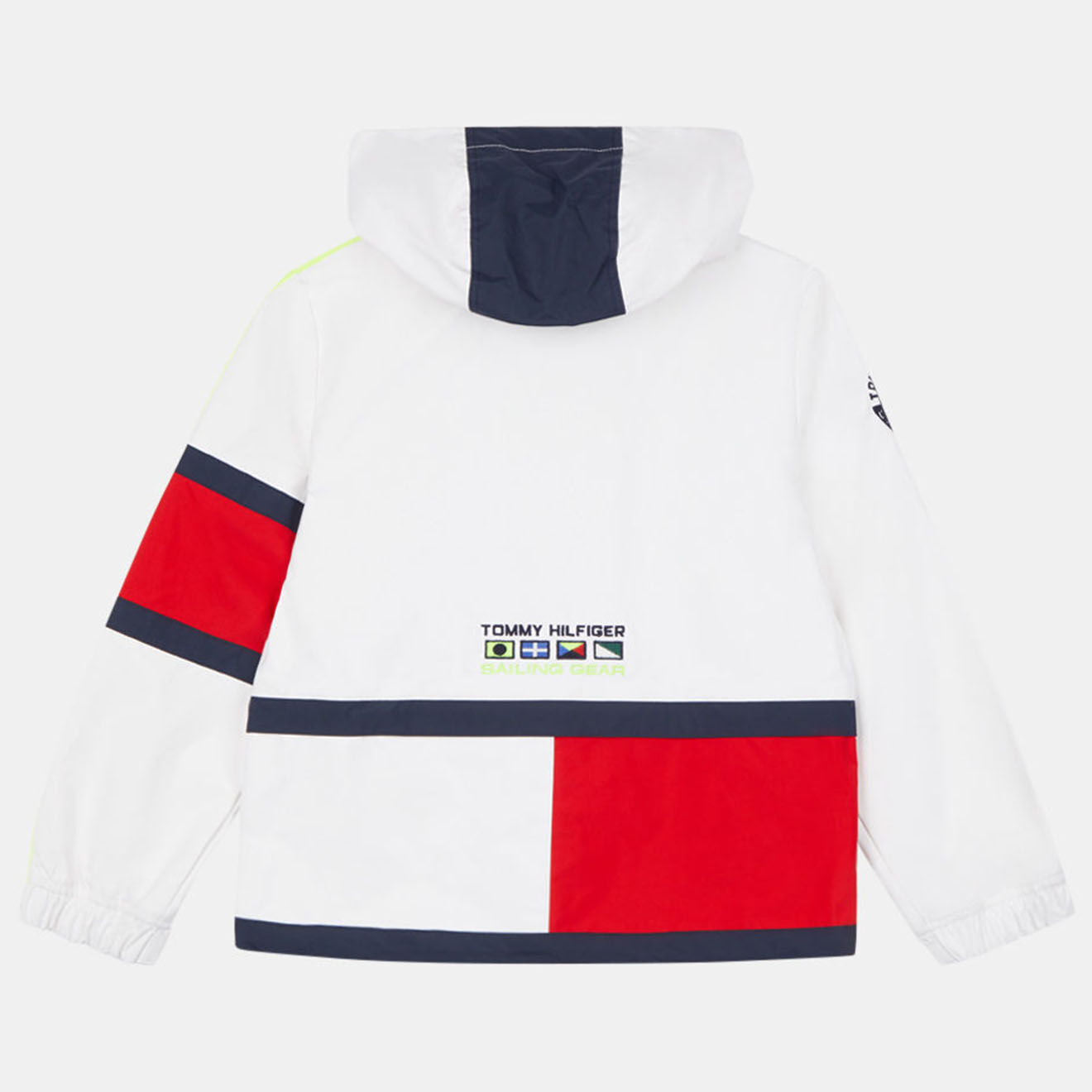 Tommy Hilfiger Parka déperlante à capuche bandes blanc/marine/rouge