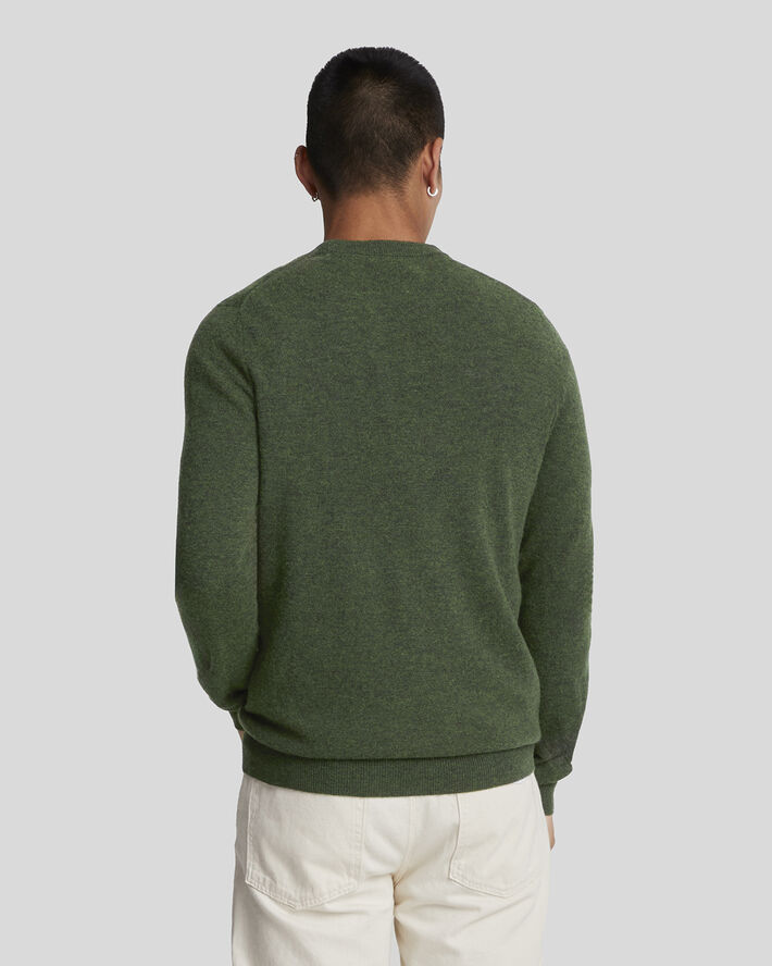 Lyle & Scott Lambswool Blend Crew Neck Jumper W507 dark green marl