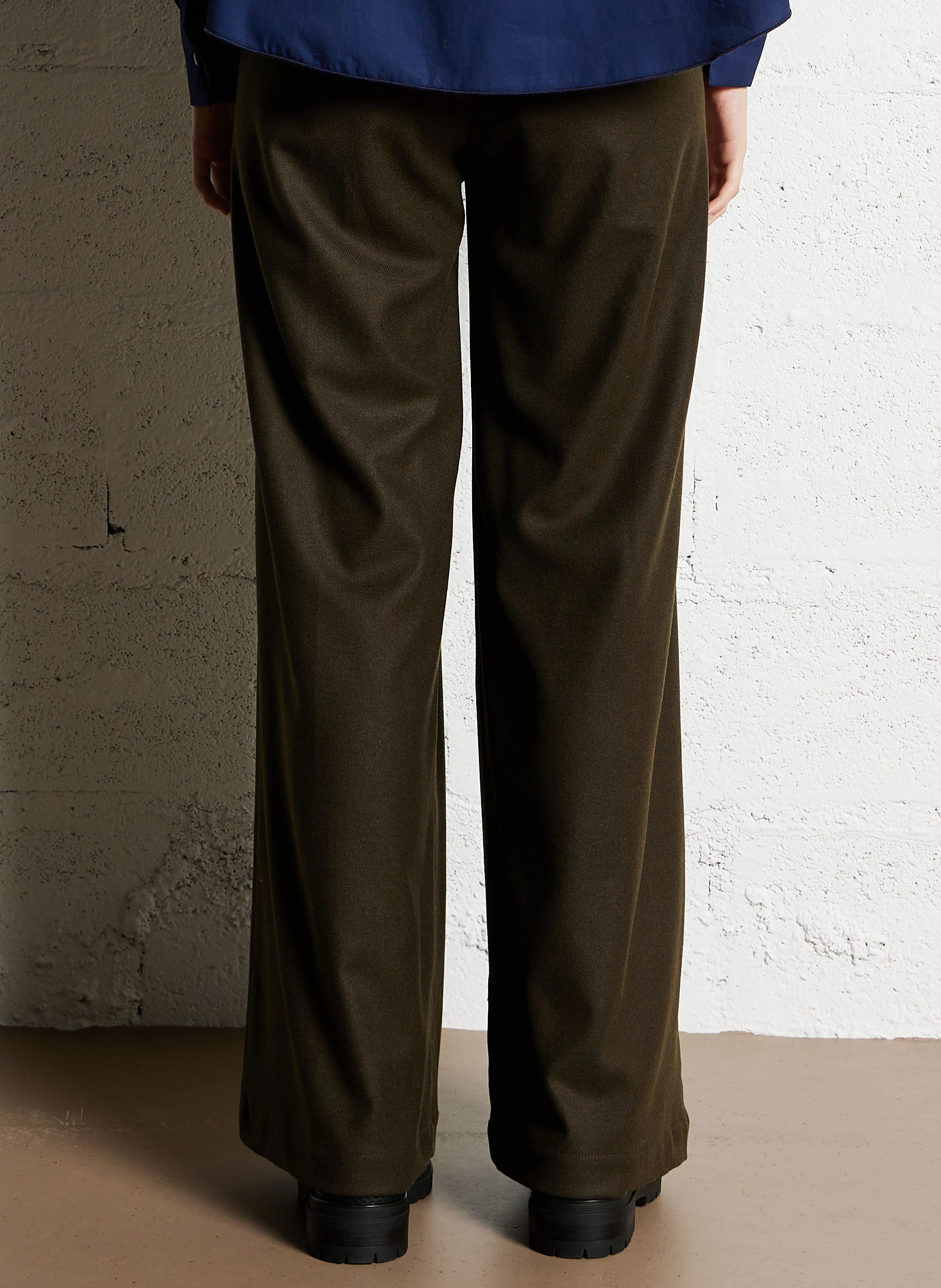 PAVANO - Pantalon large taille haute | Kaki