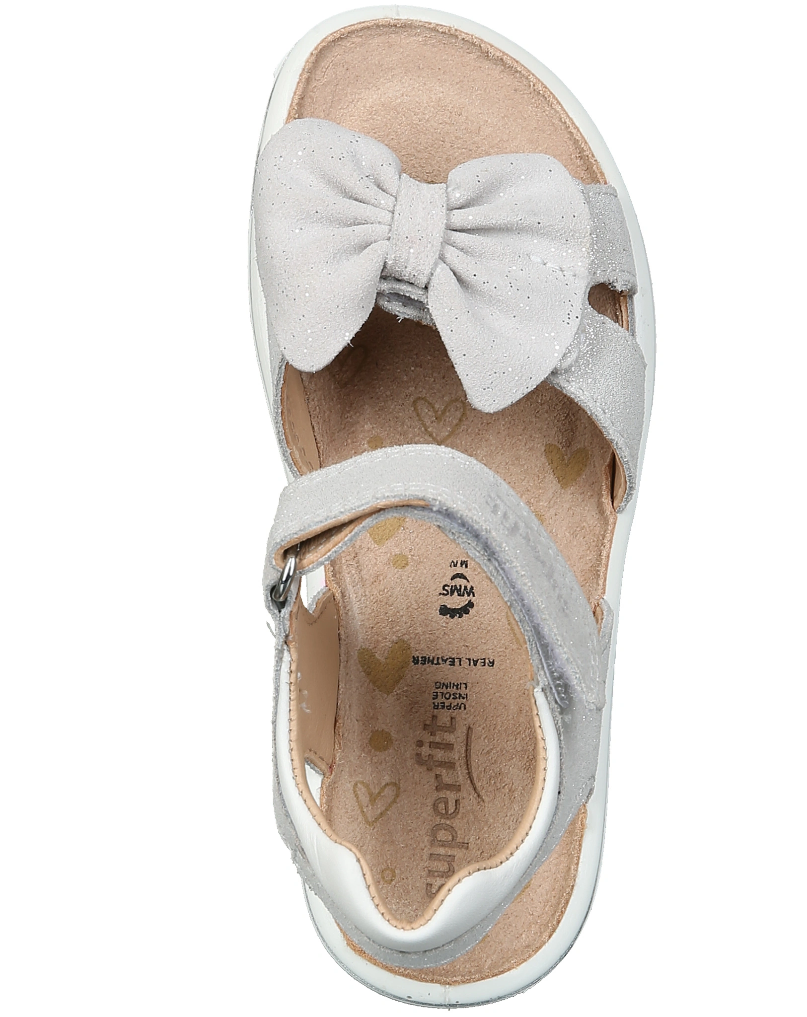 Leder-Klettsandale SPARKLE LOOP in offwhite