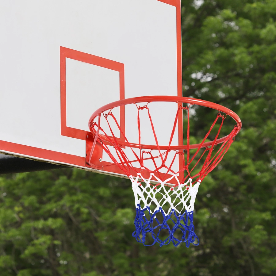 HOMCOM Basketballkorb mit Netz rot, blau, weiß