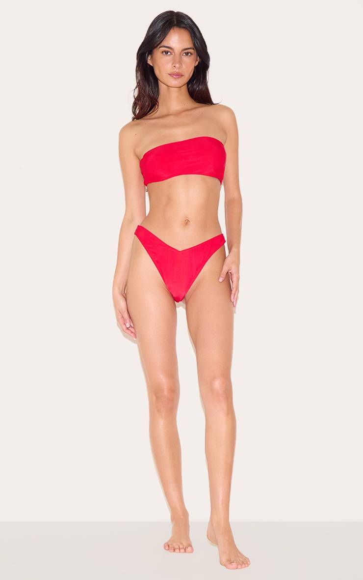 Rouge Bas De Bikini À Décolleté En V Mix & Match