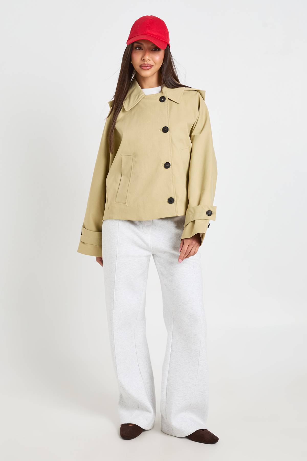 boohoo Veste Trench Courte À Casynthétiqueche Amovible Coupe Boxy