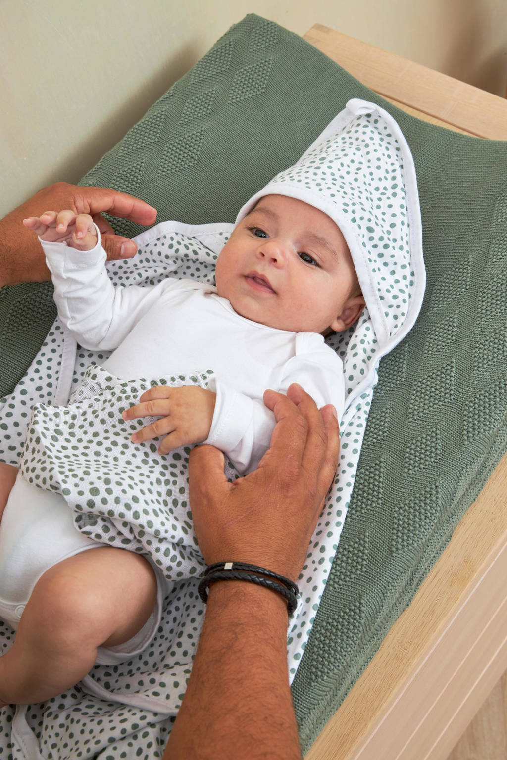 badcape - set van 2 Basic jersey Cheetah forestgreen