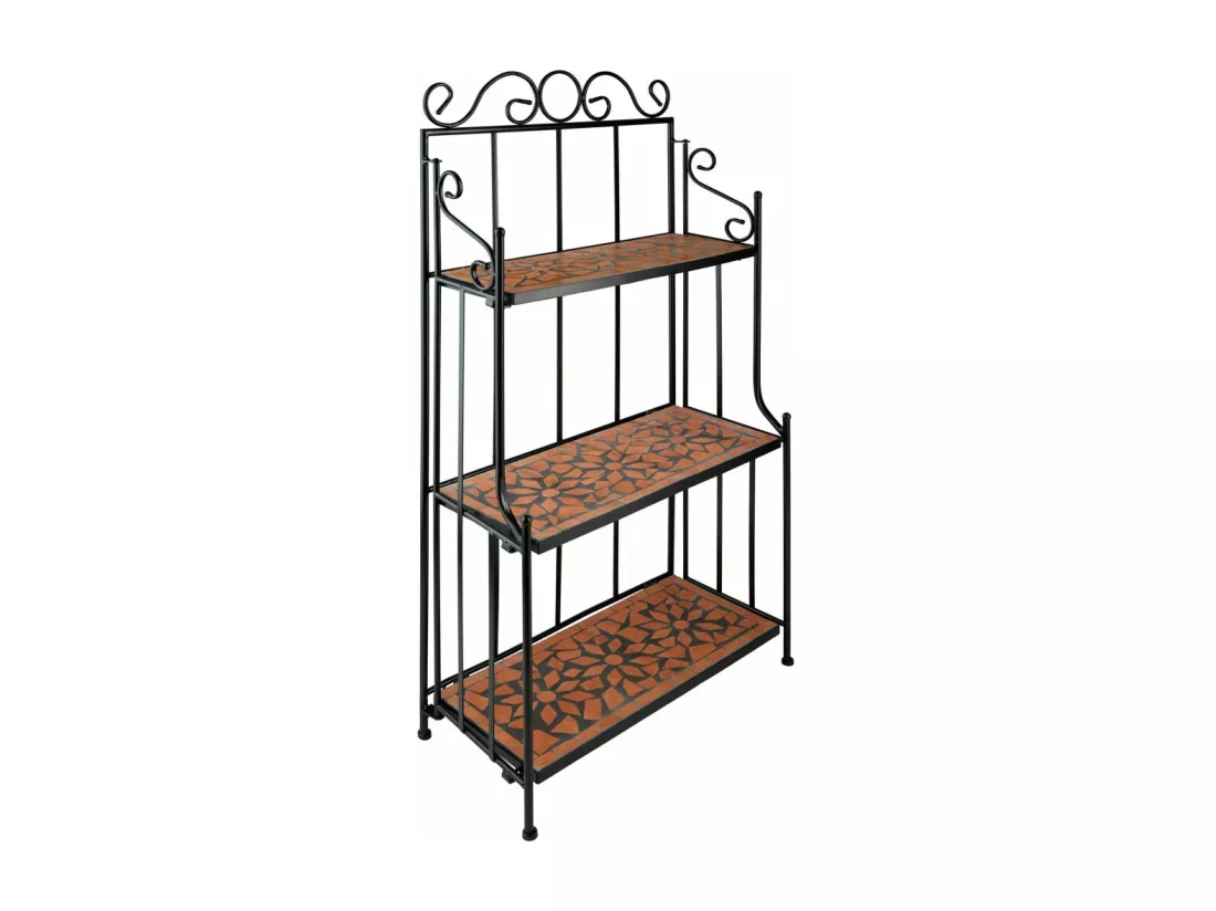 Étagère pour plantes mosaïque marron 61 x 29 x 114 cm 2208297