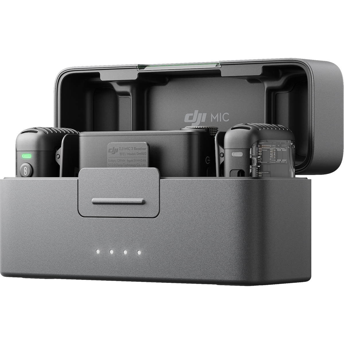 DJI Mic 2 sett med trådløs sender, mottaker og ladeetui (sort)