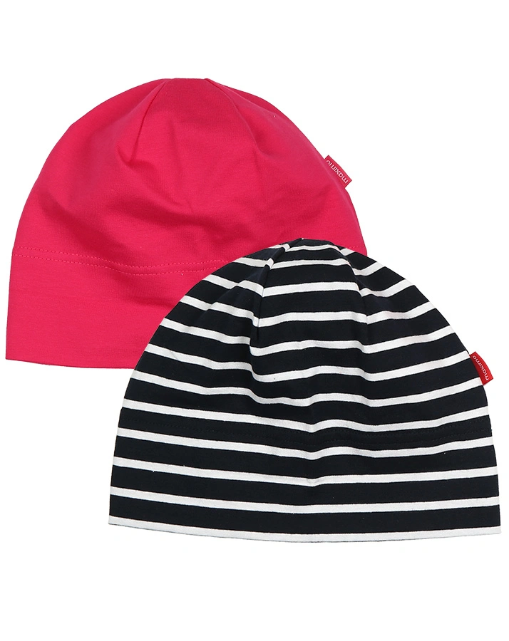 Jersey-Mütze BASIC 2er-Pack in pink/navy