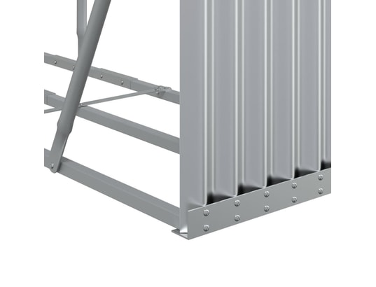 VIDAXL - Sac à outils Porte-bûches argenté 180x45x100 cm acier galvanisé
