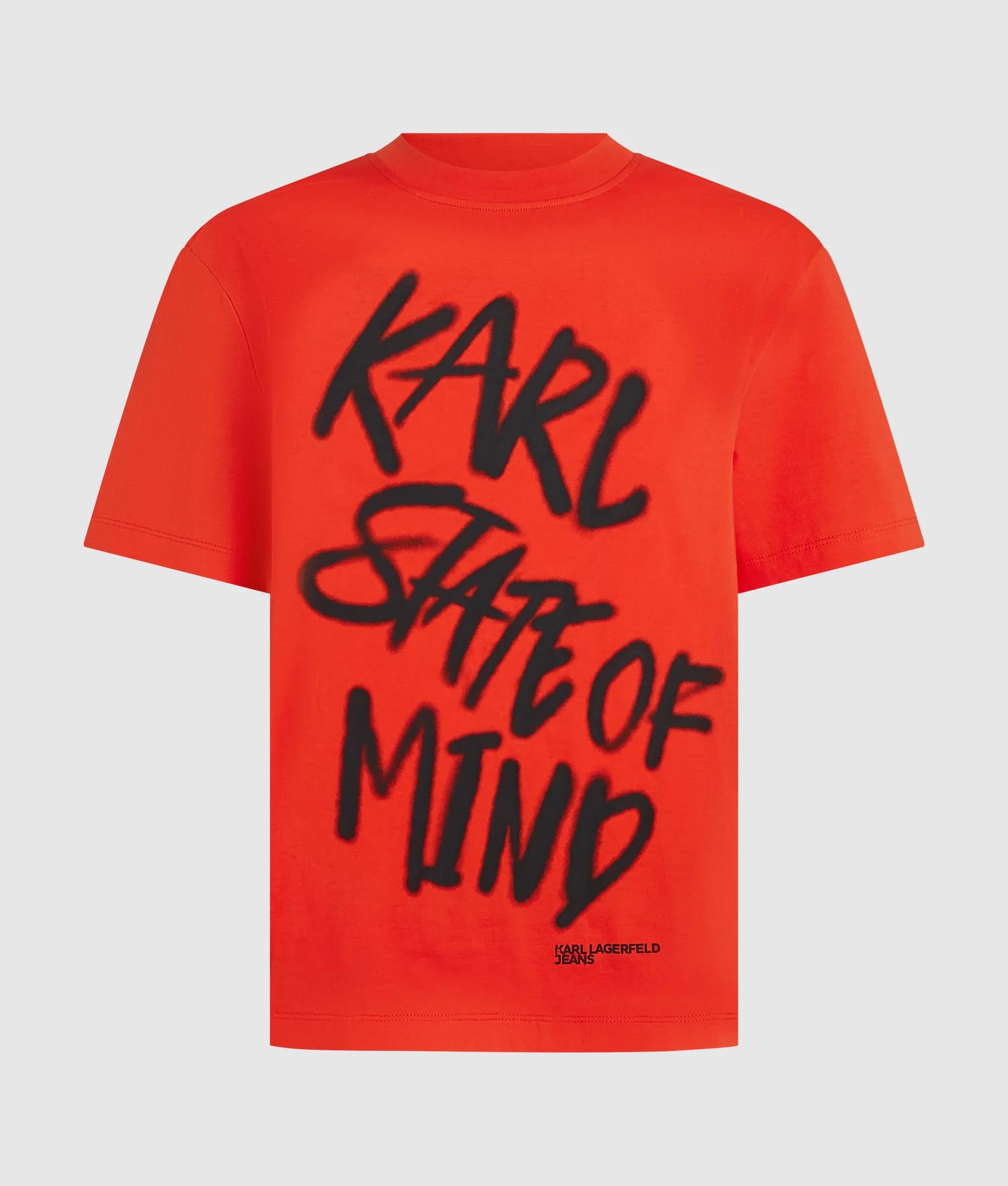 Karl quote T-shirt met een normale pasvorm