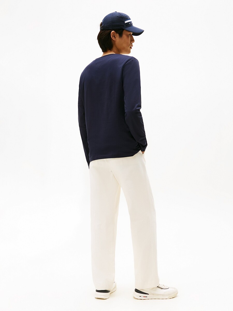 TOMMY HILFIGER<br>Camiseta de manga comprida, modelagem slim com elastano
