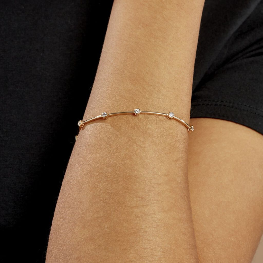 Bracelet Kaelig Plaqué Or Jaune Oxyde De Zirconium