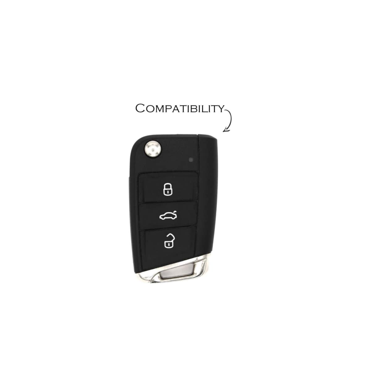 Silikon bilnøkkeldeksel Golf 7/Lingdu/New Octavia/Karoq/Kodiak/Komik/Yedi Svart+grå
