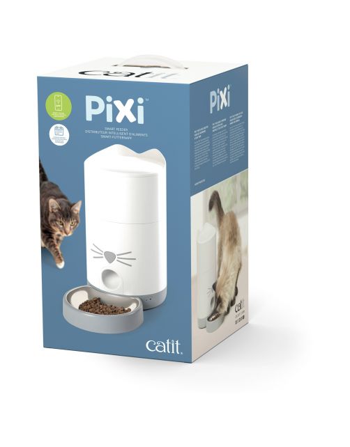 Catit Pixi Smart Feeder - Kattenvoerbak - 19x19x34 cm Wit
