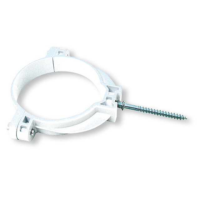 Collier de fixation Ø 80 mm blanc PVC