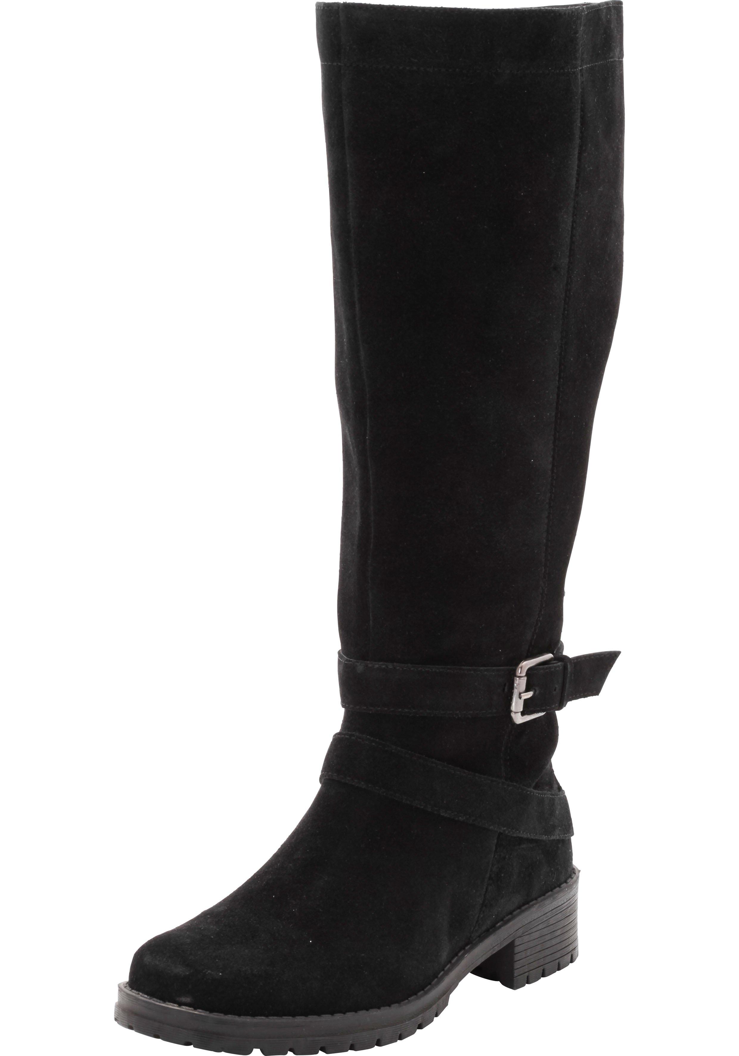 Weitschaftstiefel aus Leder mit Schnallenbändern