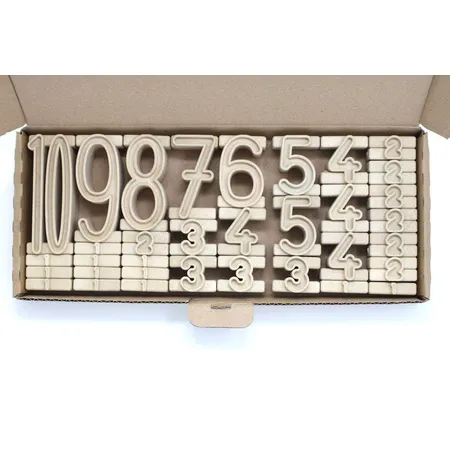 Wissner RE-Wood® 34 Stapelzahlen natur, Montessori Lernspielzeug