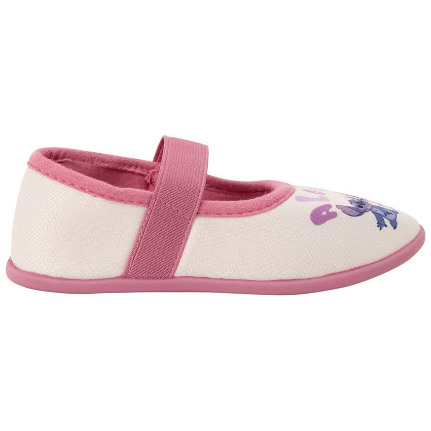 Chaussons babies print Stitch & Angel Disney pour fille - Ecru