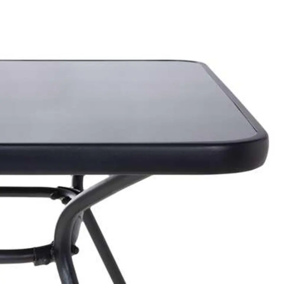 LIVO - Tuintafel - Zwart - 80 x 80 cm - Staal