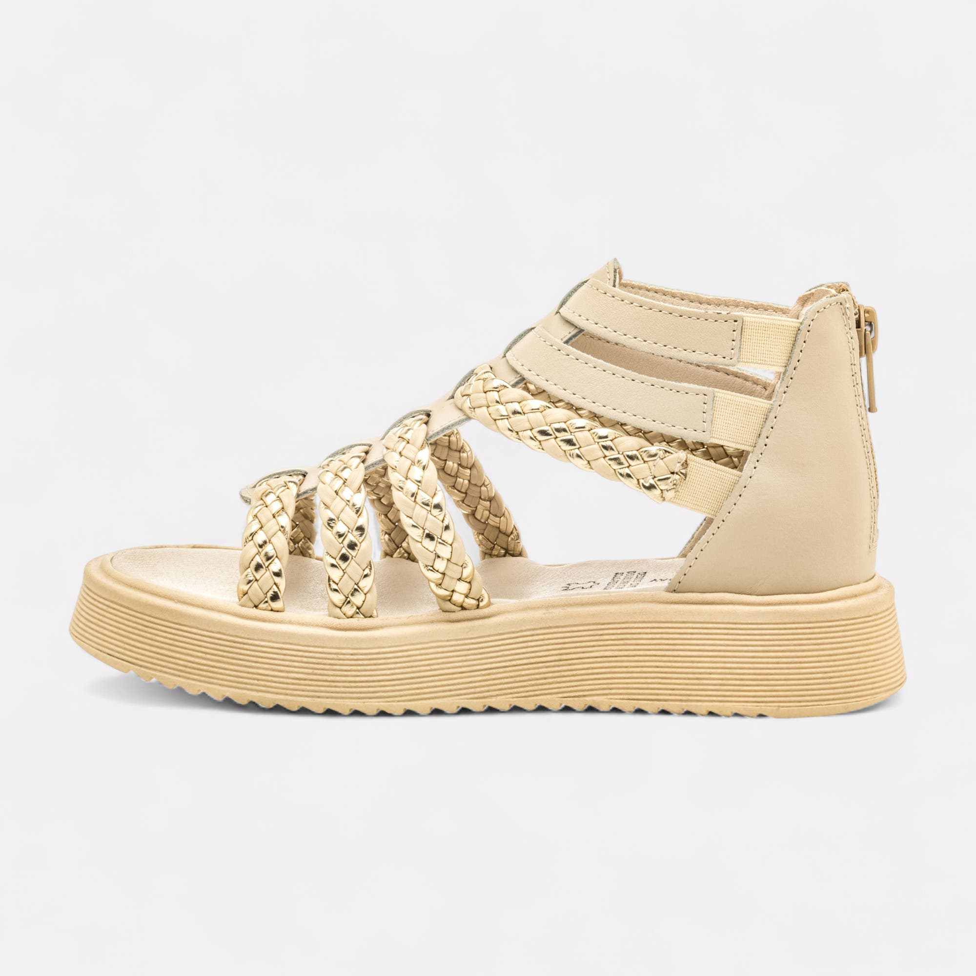 Sandales Fille en cuir beige