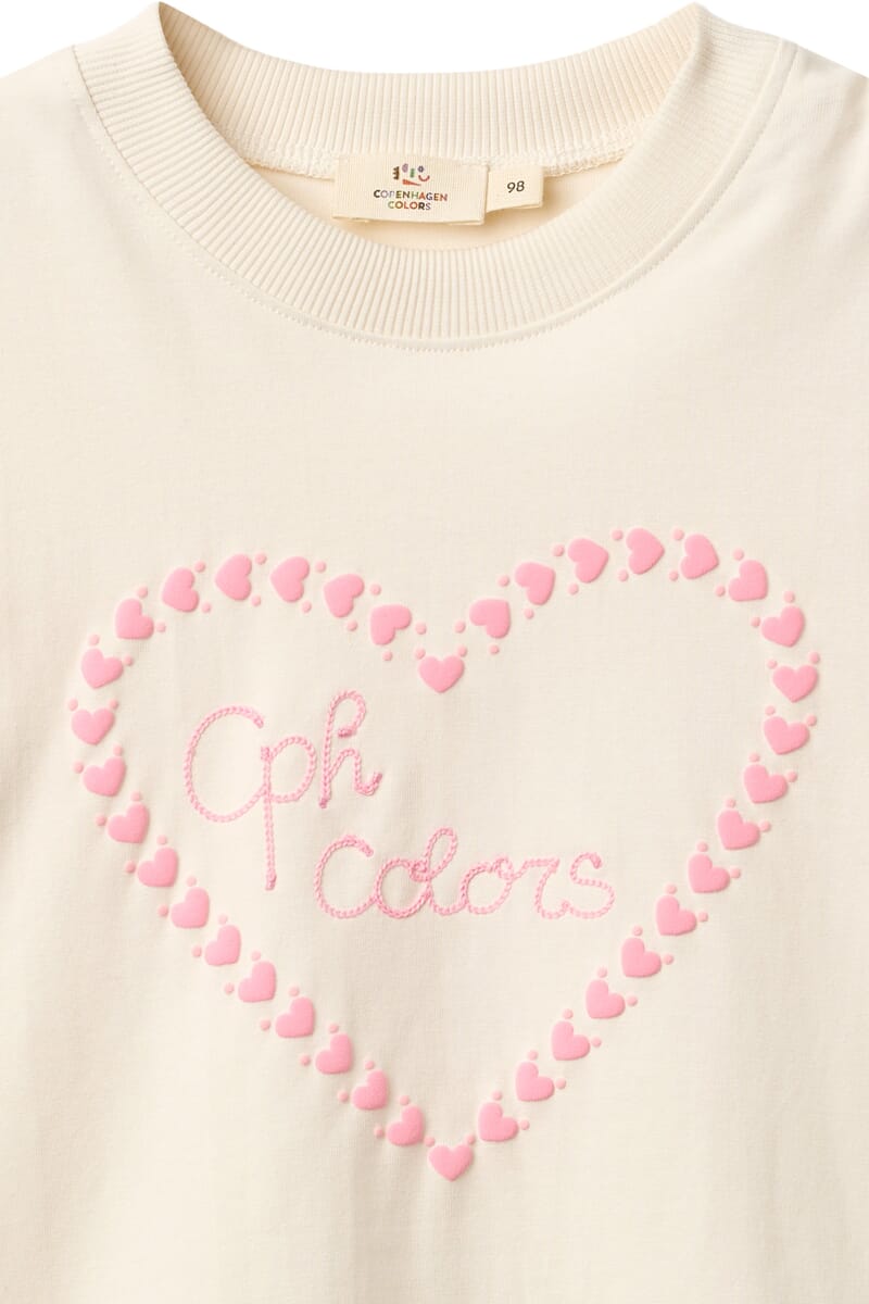 T-shirt with embr. and hearts - Copenhagen Colors - Rumpetroll