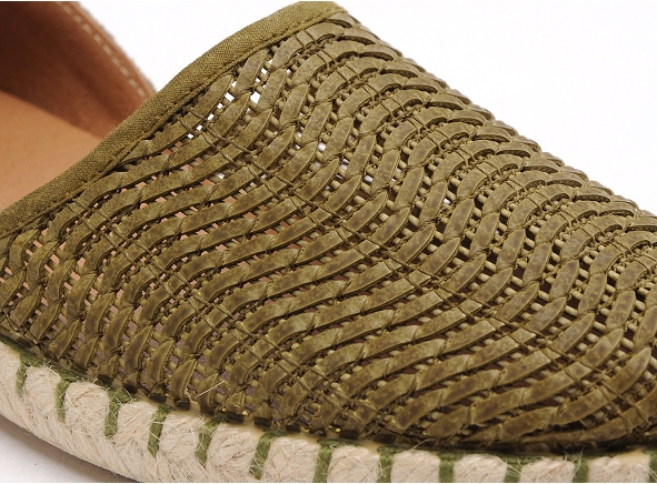 Verbenas ballerines femme carmen tresse kaki