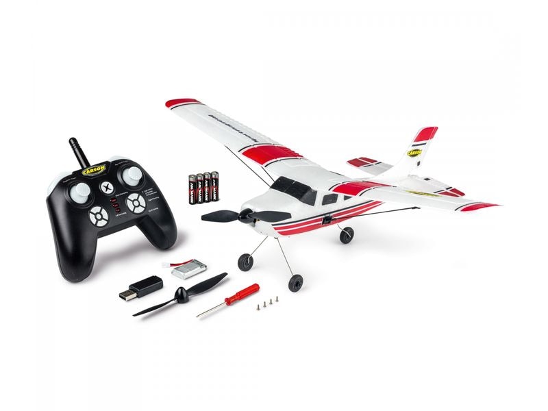 Carson Sportflugzeug 440 mm 3-Kanal RTF Kleines 3-Kanal RC Flugzeug für Einsteiger und Kinder ab 8 Jahren