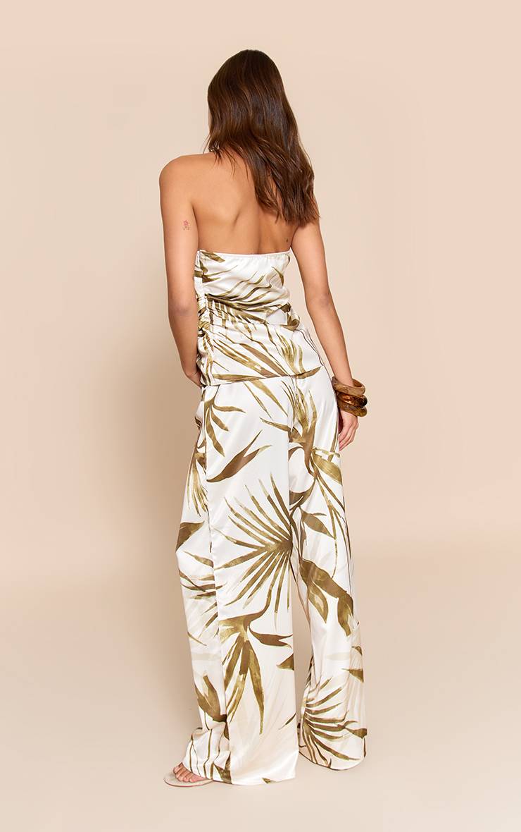 Vert Pantalon Large En Satin
