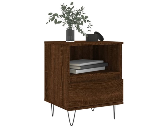 VIDAXL - Tables de chevet 2 pcs chêne marron 40x35x50 cm bois ingénie...