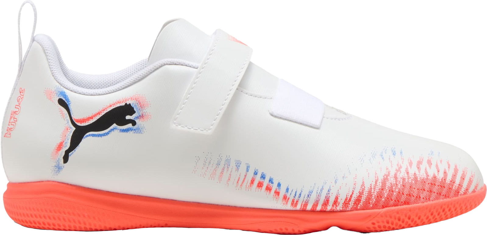 Future 8 Play V IT Junior PUMA White/PUMA Black/Glowing Red