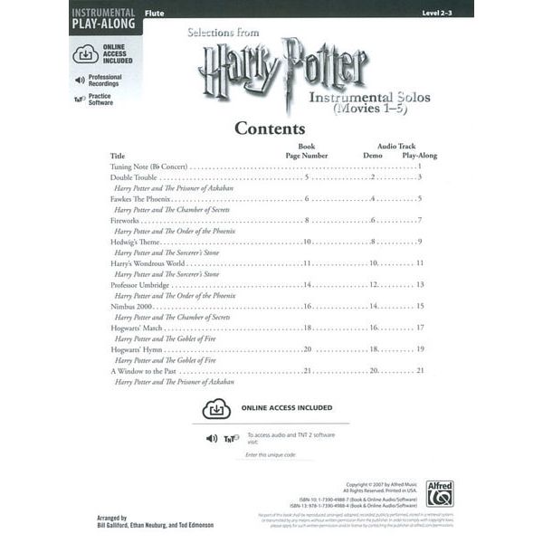 Alfred Music Publishing Harry Potter (Fl)