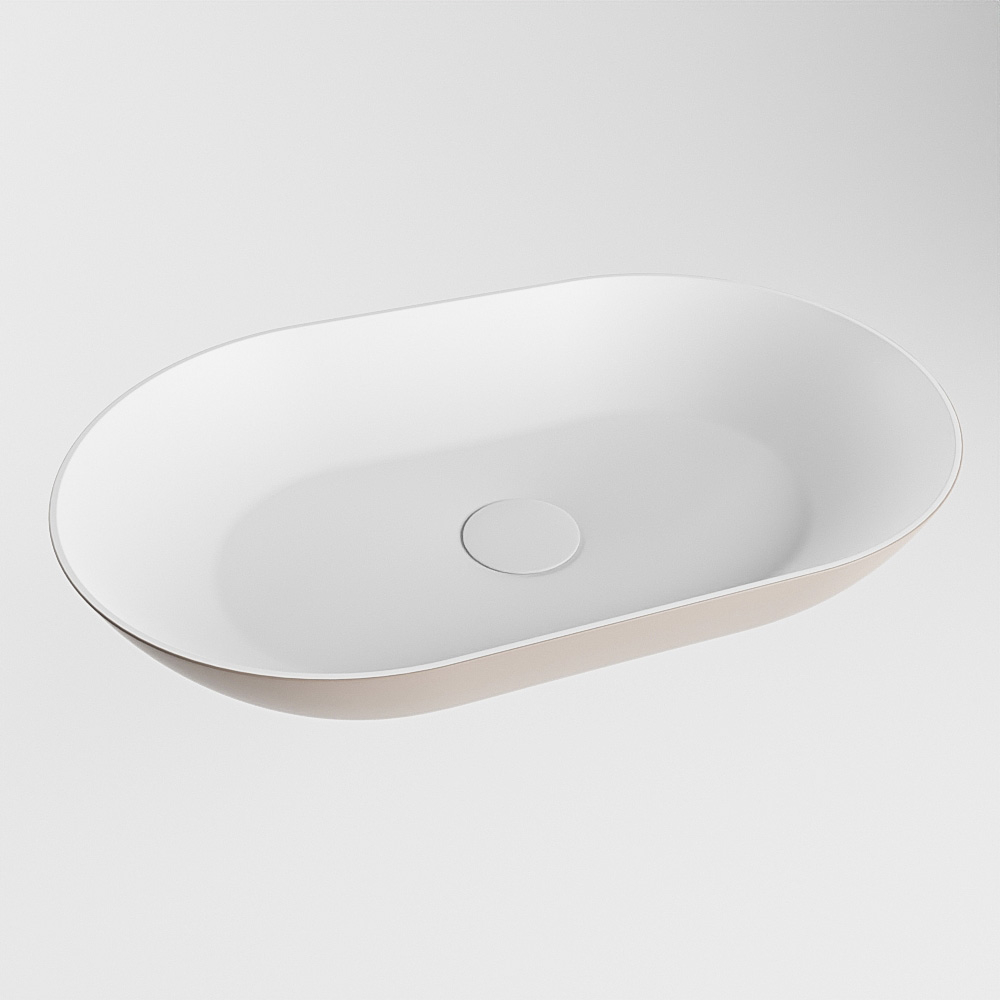 Mondiaz Onni Solid Surface waskom 55x35cm smoke / talc