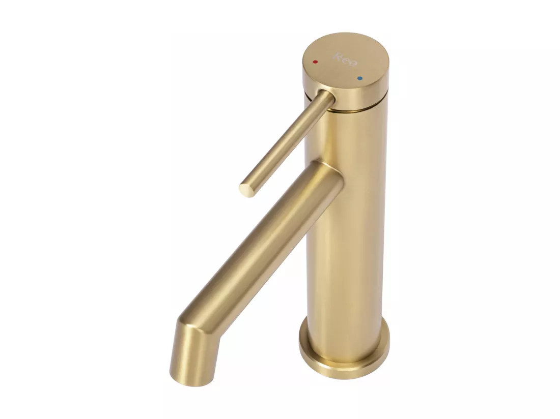 Robinet De Lavabo Rea Js-B310Bg Foss Low Brush Gold