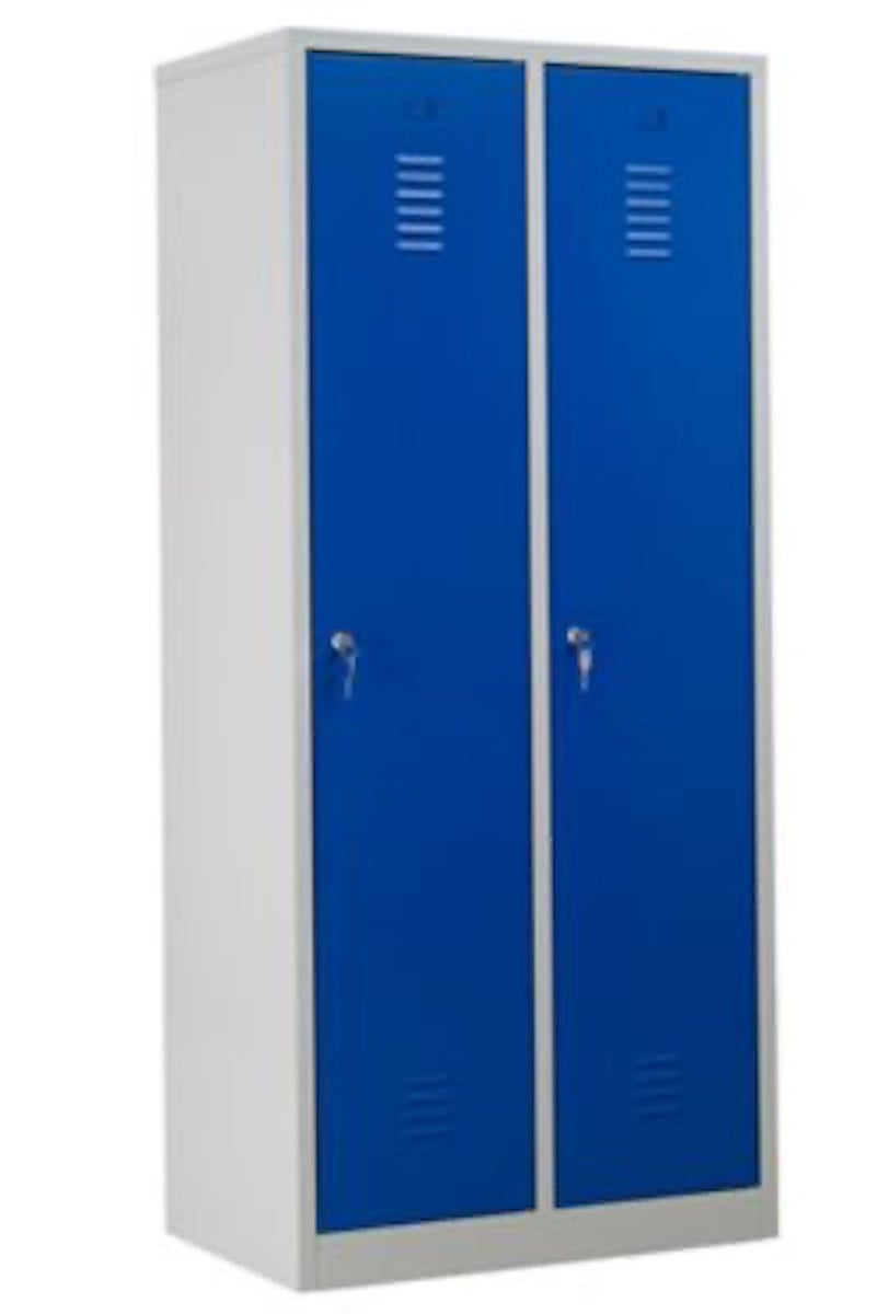 PROREGAL Garderobekast Camel 2 compartimenten HxBxD 180 x 80 x 50 cm Cilinderslot Grijsblauw