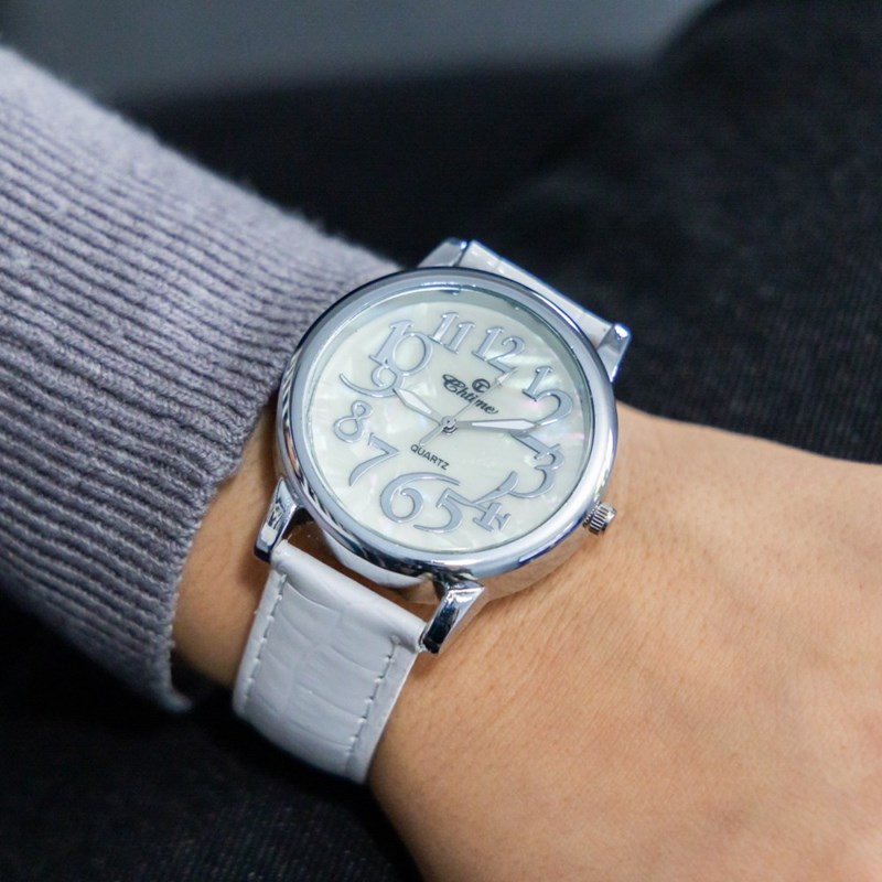 Montre Femme CHTIME bracelet Cuir Blanc